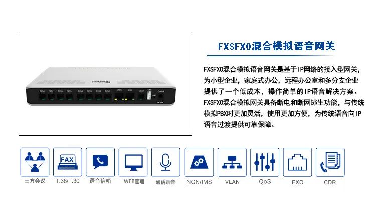 申甌：FXS/FXO混合口語音網關