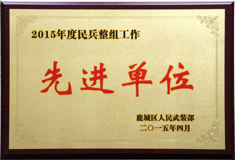 2015年 民兵整組工作先進單位